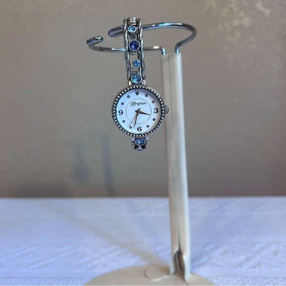 Brighton Silver with Blue and Purple Crystals Bracelet Watch - Picture 1 of 5